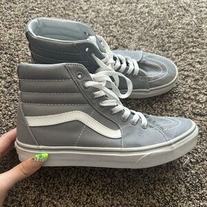 grey old skool vans high top sneakers